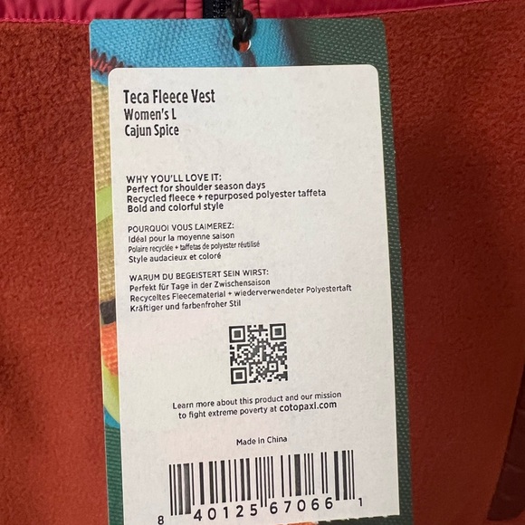 Cotopaxi Women's Orange and Pink Fleece Vest - Picture 2 of 3